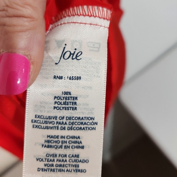 Adorable. Ruffled  neck Joie red top, size XXL - Picture 3 of 8